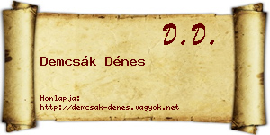 Demcsák Dénes névjegykártya